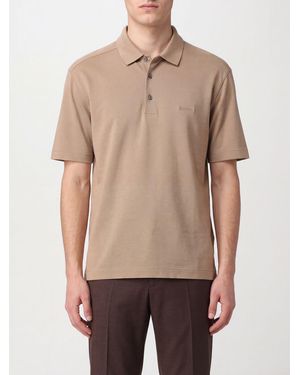 ZEGNA Cotton Polo Shirt With Logo - Natural