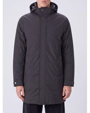 Moorer Parka Hasta La Rodilla Con Capucha En Tejido Técnico Impermeable - Gris