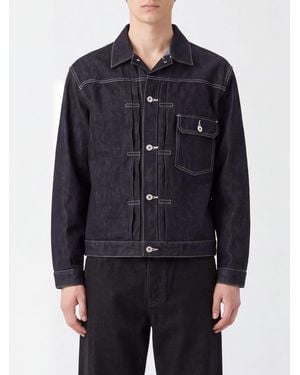 Comme des Garçons Comme Des GarÇ Ons Cotton Denim Jacket With Cuban Collar - Blue