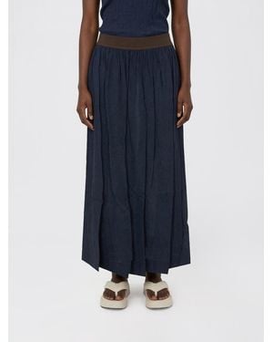 Uma Wang Viscose Midi Skirt - Blue
