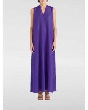 Momoní MomonÌ Cueva Sleeveless Long Silk Tunic With V-Neck - Purple