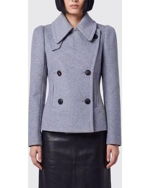 7 For All Mankind Slim Fit Double-Breasted Short Coat - Blue