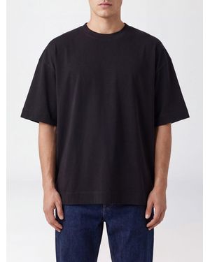 Dries Van Noten Relaxed Fit Cotton T-Shirt With Crewneck And Dropped Shoulders - Black