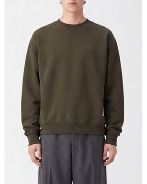 Jil Sander Crewneck Cotton Sweatshirt With Elasticated Cuffs And Hem - Gray