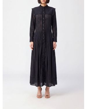 Isabel Marant Ruffled Collar Cotton Midi Shirtdress - Blue