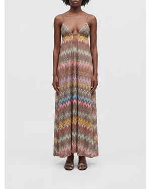 Missoni Vestido Largo De Mezcla De Viscosa Lamé - Multicolor
