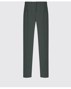 Giorgio Armani Linen Drawstring Trousers - Green