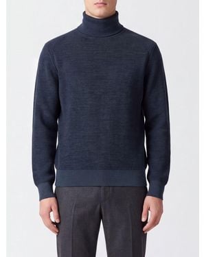 Brioni Rollkragenpullover Aus Kaschmir- Und Wollmischung Mit Rippbündchen - Blau