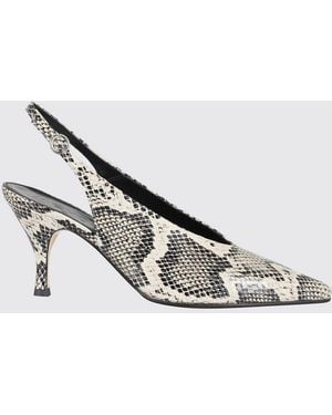 Aeyde Carla Python Print Nappa Slingback Court Shoes - White