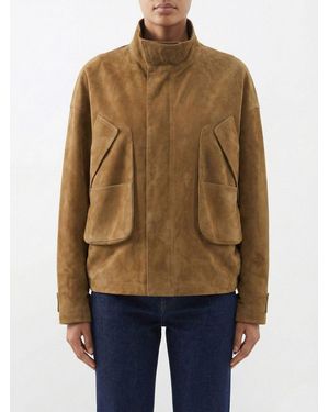 The Attico Lamb Suede Jacket - Natural