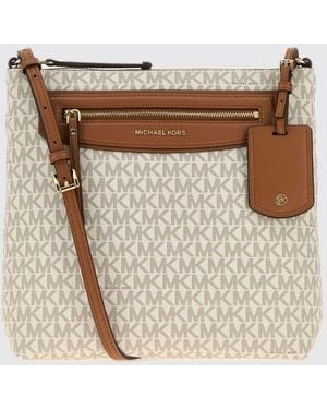 Michael Kors Jet Set Travel Monogram Canvas Crossbody Bag - Natural