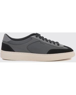 BOSS Low-Top Sneaker Aus Wildleder Und Genarbtem Leder Im Zweifarbigen Design - Weiß