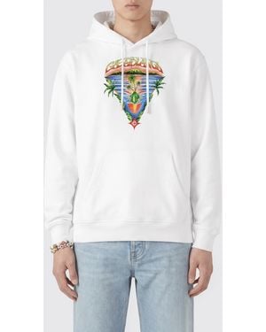 CASABLANCA Printed Organic Cotton Hoodie - White
