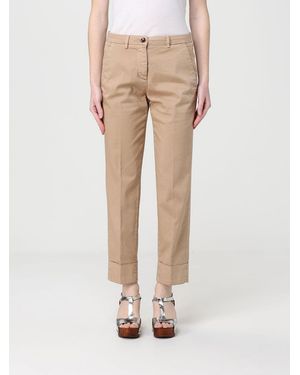 Mason's Stretch Cotton Cropped Fit Pants - Natural