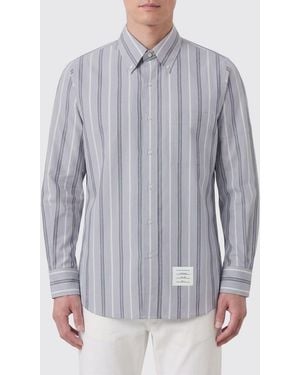 Thom Browne Striped Cotton Classic Shirt - Blue