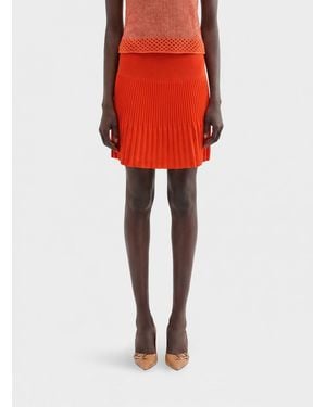 MACCAPANI Pleated Cotton Skirt - Red