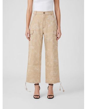 Etro Printed Cotton Blend Cargo Trousers - Natural
