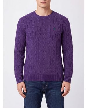 Polo Ralph Lauren Jersey De Cuello Redondo De Lana Y Cachemir Con Logo Pony Bordado - Morado