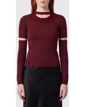 FEDERICA TOSI Wool And Cashmere Blend Top With Removable Sleeves - Red