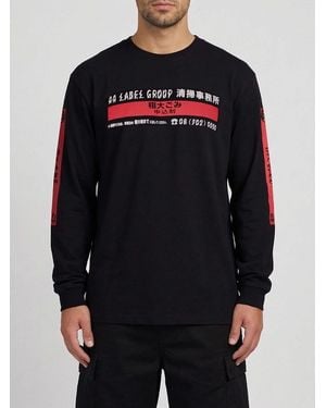 44 Label Group Sudadera De Algodón Estampada Con Cuello Redondo - Negro