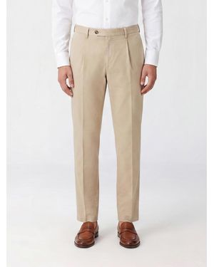 Briglia 1949 Slim Fit Tailored Trousers - Natural