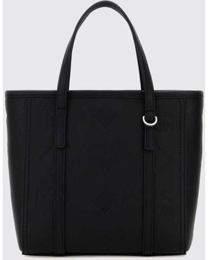 MCM Toni Mini Embossed Logo Leather Bag - Black