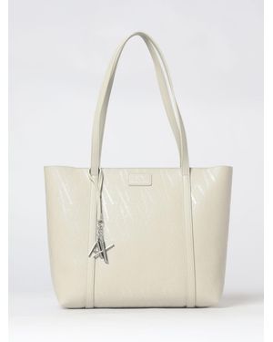ARMANI EXCHANGE Grained Synthetic Leather Bag With Embossed Logo - White