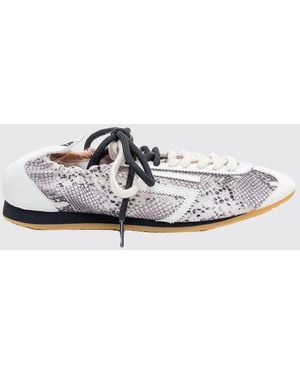 PURAAI 8.01 Lion Pepper Python Print Vegan Leather Trainers - White