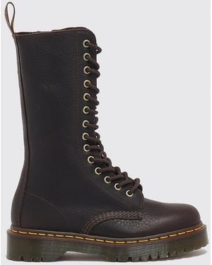 Dr. Martens 1B99 Bex Leather Calf-High Combat Boots With Side Zip - Black