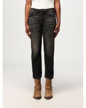 R13 Jeans Cropped Fit De Denim De Algodón - Negro