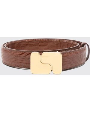 Soeur Grained Leather Belt - Brown