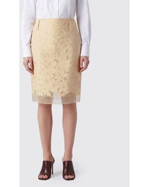 Marni High-Waisted Floral Crêpe Pencil Mini Skirt - Natural