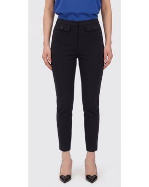 Elisabetta Franchi Stretch Crêpe Slim Fit Pants - Blue