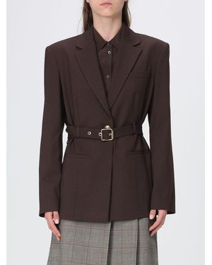 Pinko Blazer De Botonadura Sencilla Slim Fit De Mezcla De Lana Con Cinturón - Marrón