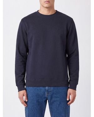 Dondup Cotton Crewneck Sweater With Contrast Logo - Blue