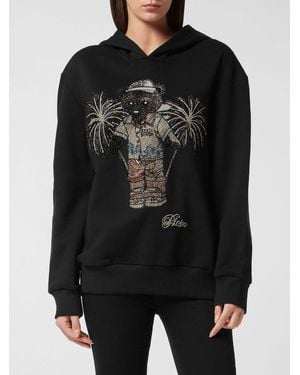 Philipp Plein Felpa Con Cappuccio - Nero