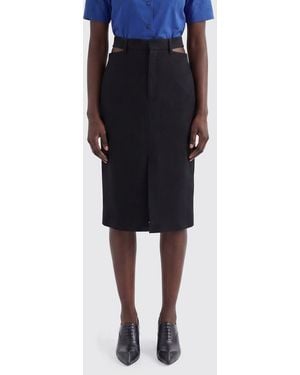Jil Sander Cut-Out Wool And Mohair Blend Midi Pencil Skirt - Black