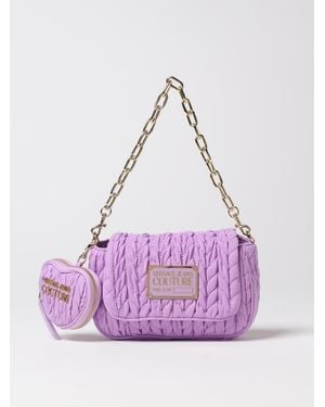 Versace Jeans Couture Quilted Fabric Shoulder Bag - Purple