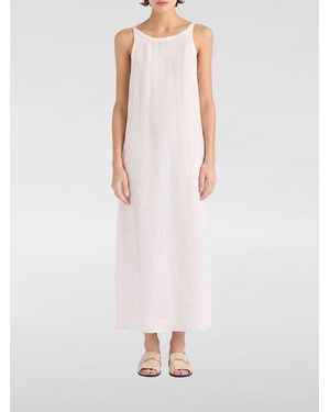 Momoní MomonÌ A-Line Linen Midi Dress With Off-The-Shoulder Design And Back Slit - White