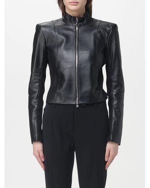 Patrizia Pepe Leather Biker Jacket - Blue