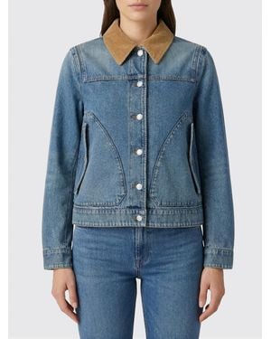 McQueen Baumwoll-Denim-Jacke - Blau