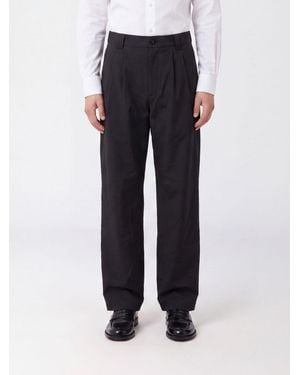 A.P.C. Ricky Wide-Leg Cotton Pants With Pleats - Blue