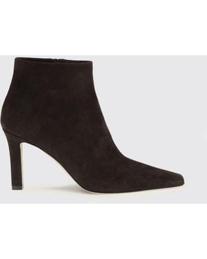 The Row Carla Suede Ankle Boots - Black