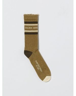 Golden Goose Stretch Cotton Socks With Jacquard Logo - White