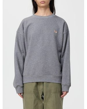 Maison Kitsuné Maison KitsunÉ Crewneck Cotton Sweatshirt With Logo - Grey