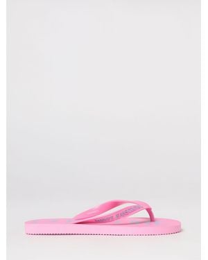 Versace Jeans Couture Rubber Flip Flops With Printed Logo - Pink
