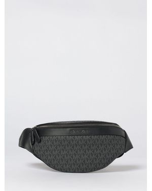 Michael Kors Hudson Coated Cotton Belt Bag With Mk Monogram Print - Gray