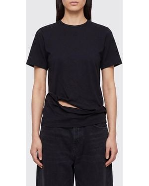 Junya Watanabe Camiseta De Nailon Con Diseño Cut-Out Y Cuello Redondo - Negro