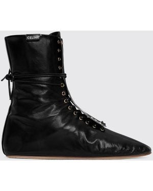 Celine Ballet High Lederstiefeletten - Schwarz
