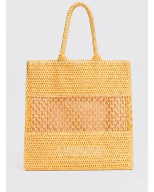 Twinset Crochet Raffia Bag - Yellow